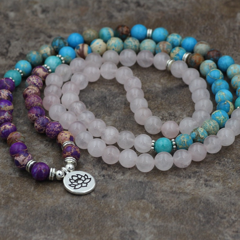 Lotus Pendant Beads Yoga Bracelet