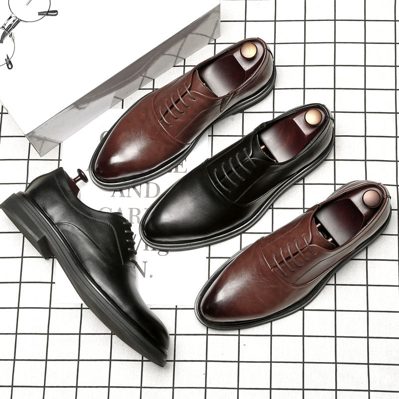 Pointed Casual Men's Shoes Business Work Leather Shoes