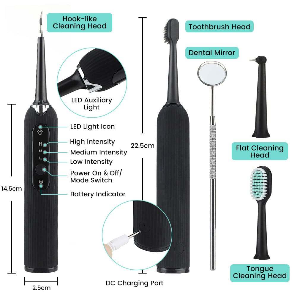 Portable Household 3-Gear Oral Cleaning Tool Replacement Set