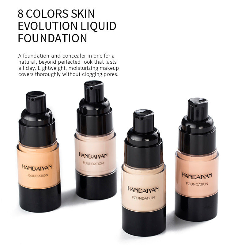 HANDAIYAN Full Cover Foundation Waterproof Moisturizer fond de teint couvrant Face Liquid Foundation Base Makeup for Dark Skin