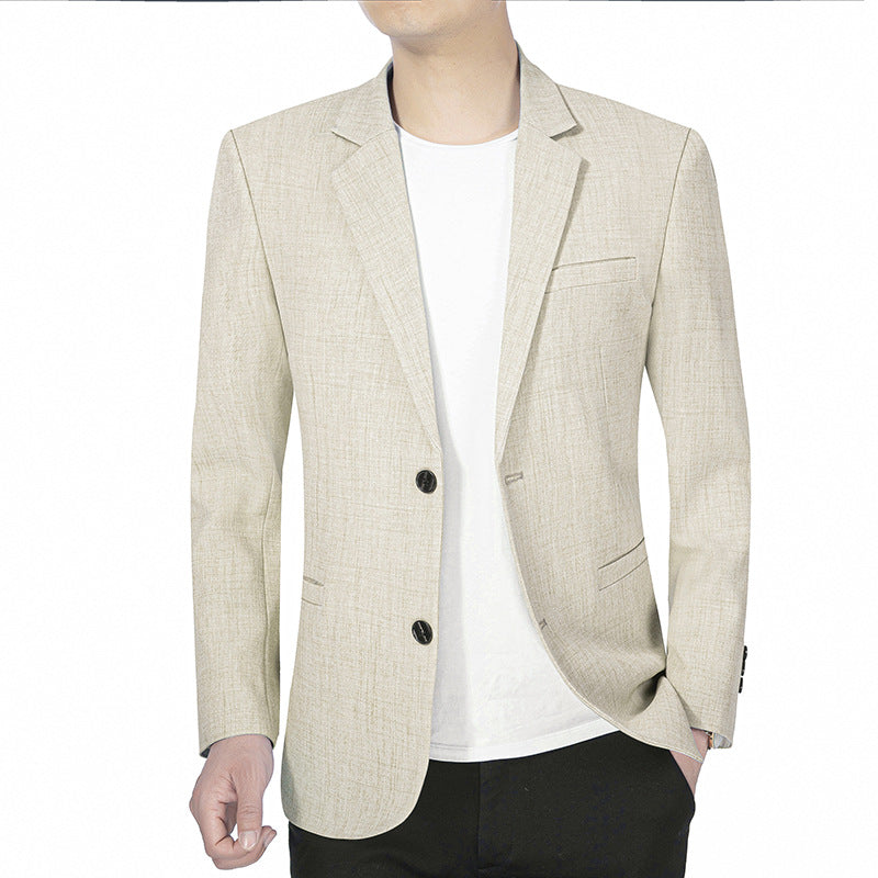 Spring and Autumn 2024 New Young and Middle-aged Men's Business Casual Suit Thin Dad One Piece Suit Jacket