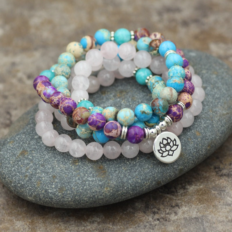 Lotus Pendant Beads Yoga Bracelet