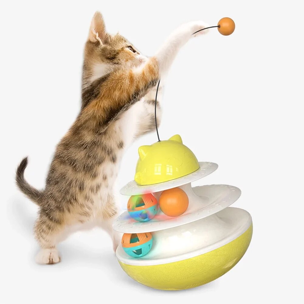 Pet Teaser Stick, Cat toy, Tumbler Leakage Ball, Interesting Rotation To Attract Cat's Attention