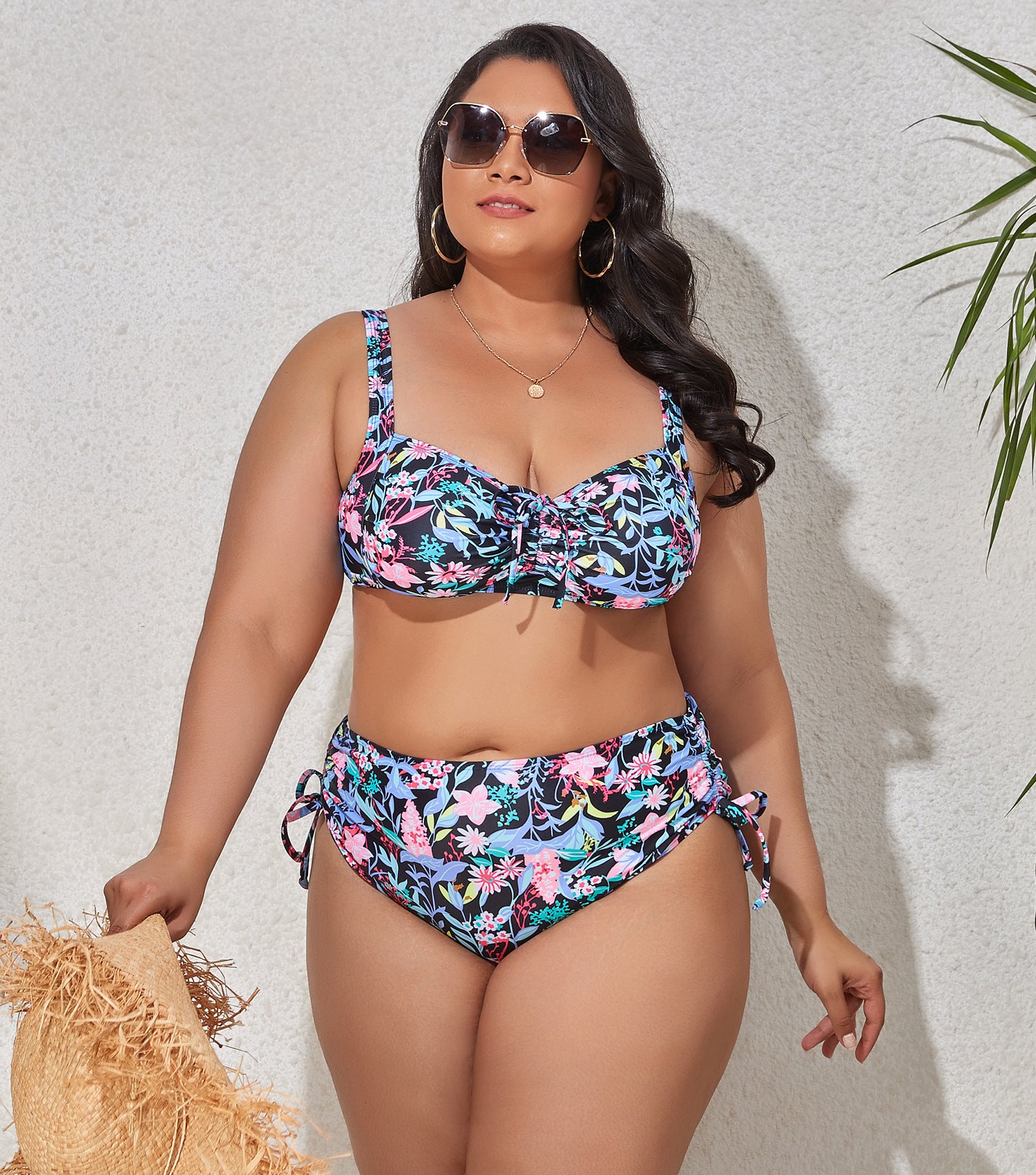 Plus Size Sexy  Split Swimwear Swimsuit Female