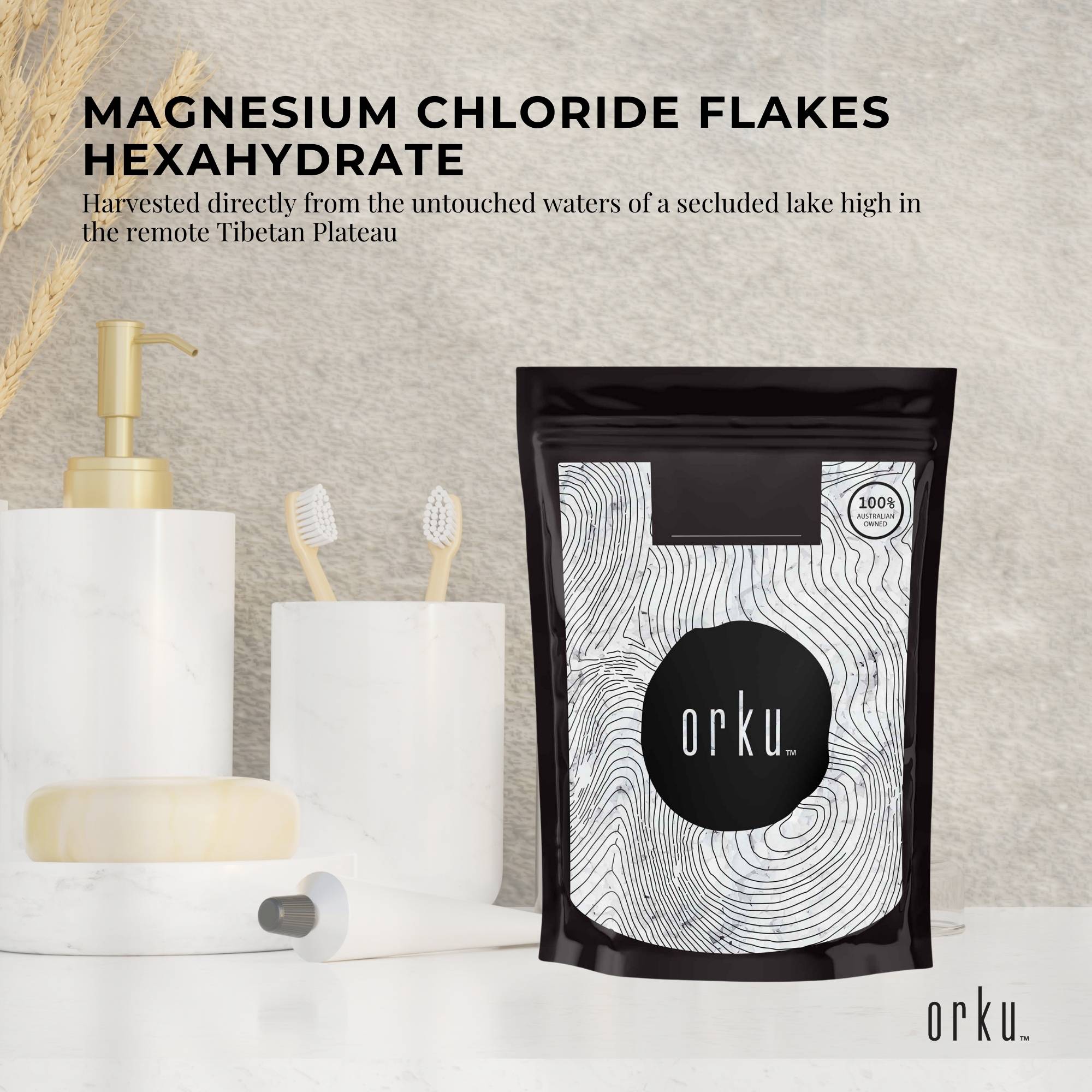 1Kg Magnesium Chloride Flakes Hexahydrate - Pure Food Grade Dead Sea Bath Salt