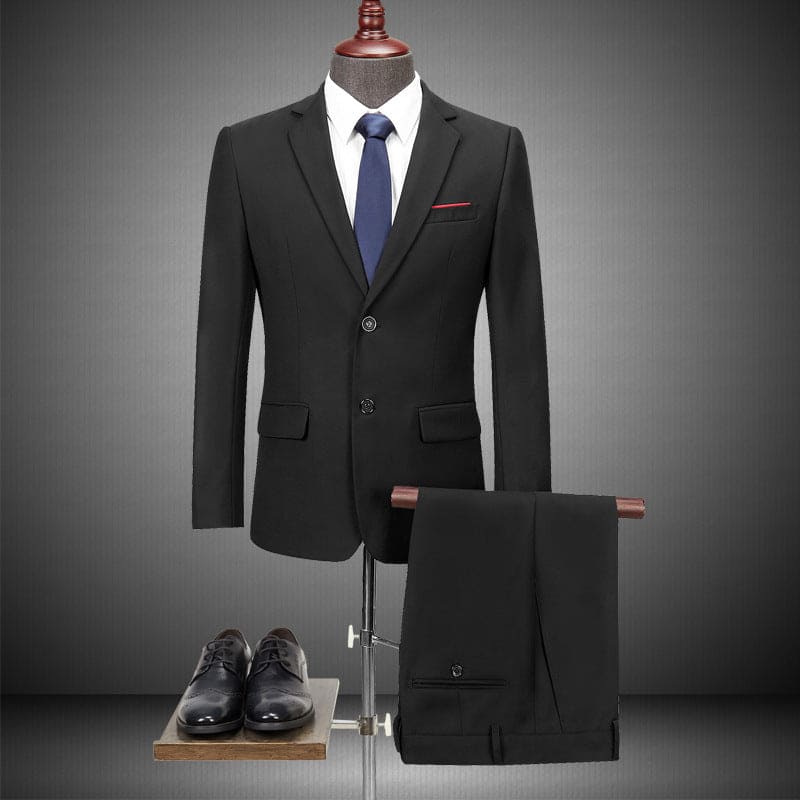 Men's Casual Business Suit Two-piece Suit Plus Size Work Ball Suit Men