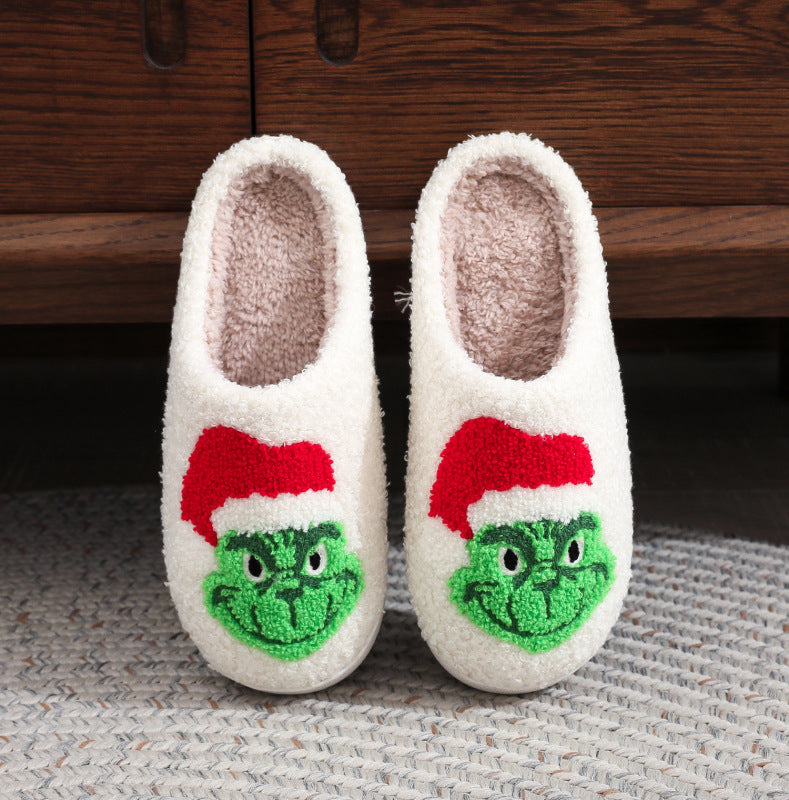 Christmas slippers men and women home winter wool slippers