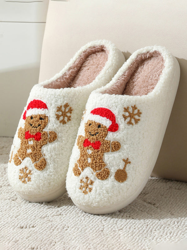 Christmas Snowman Indoor Home Plush Slippers