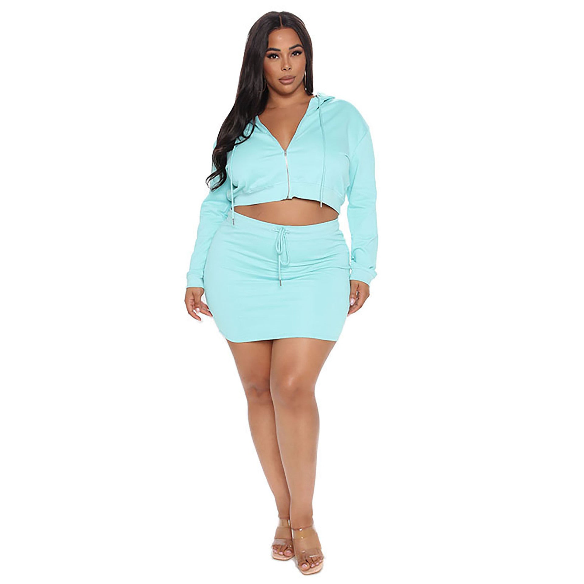 Plus Size Casual Exercise Suit  Sweater Two-Piece Set Autumn Winter Women Clothing