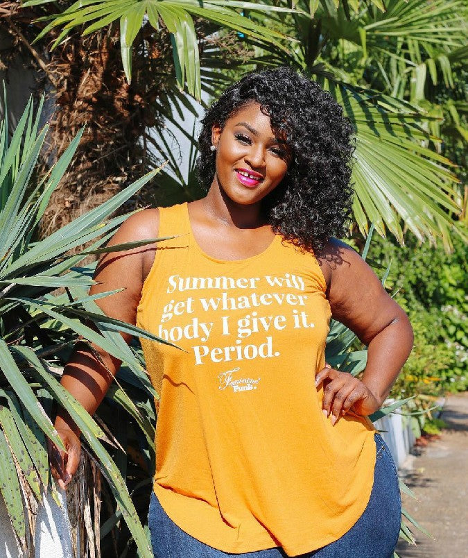 Plus Size Summer Casual Women Orange Sleeveless Letter Graphic Printed T-shirt
