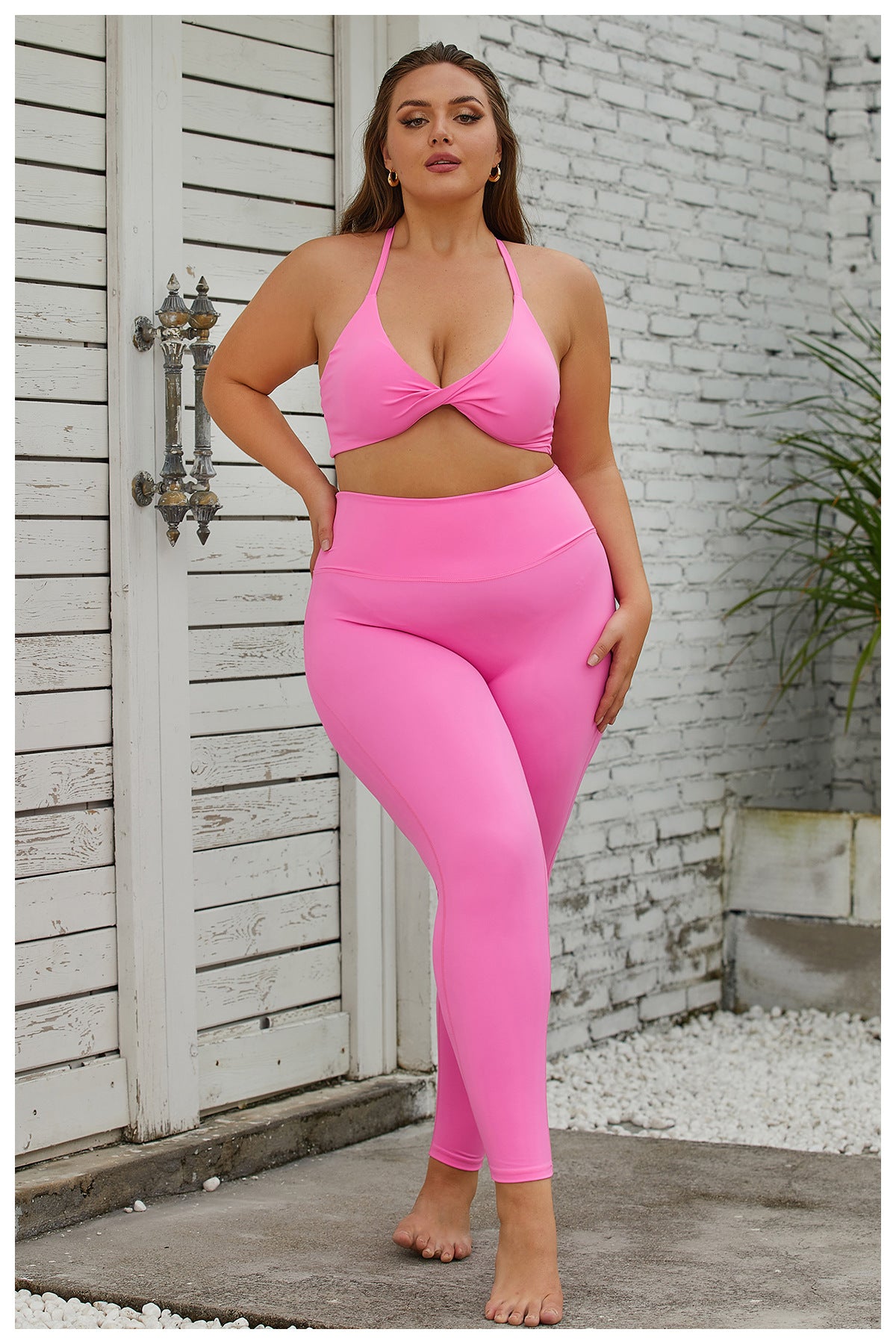 Plus Size Yoga Wear Suit Women High Top Sports Tight Nude Feel Quick-Drying Workout Clothes