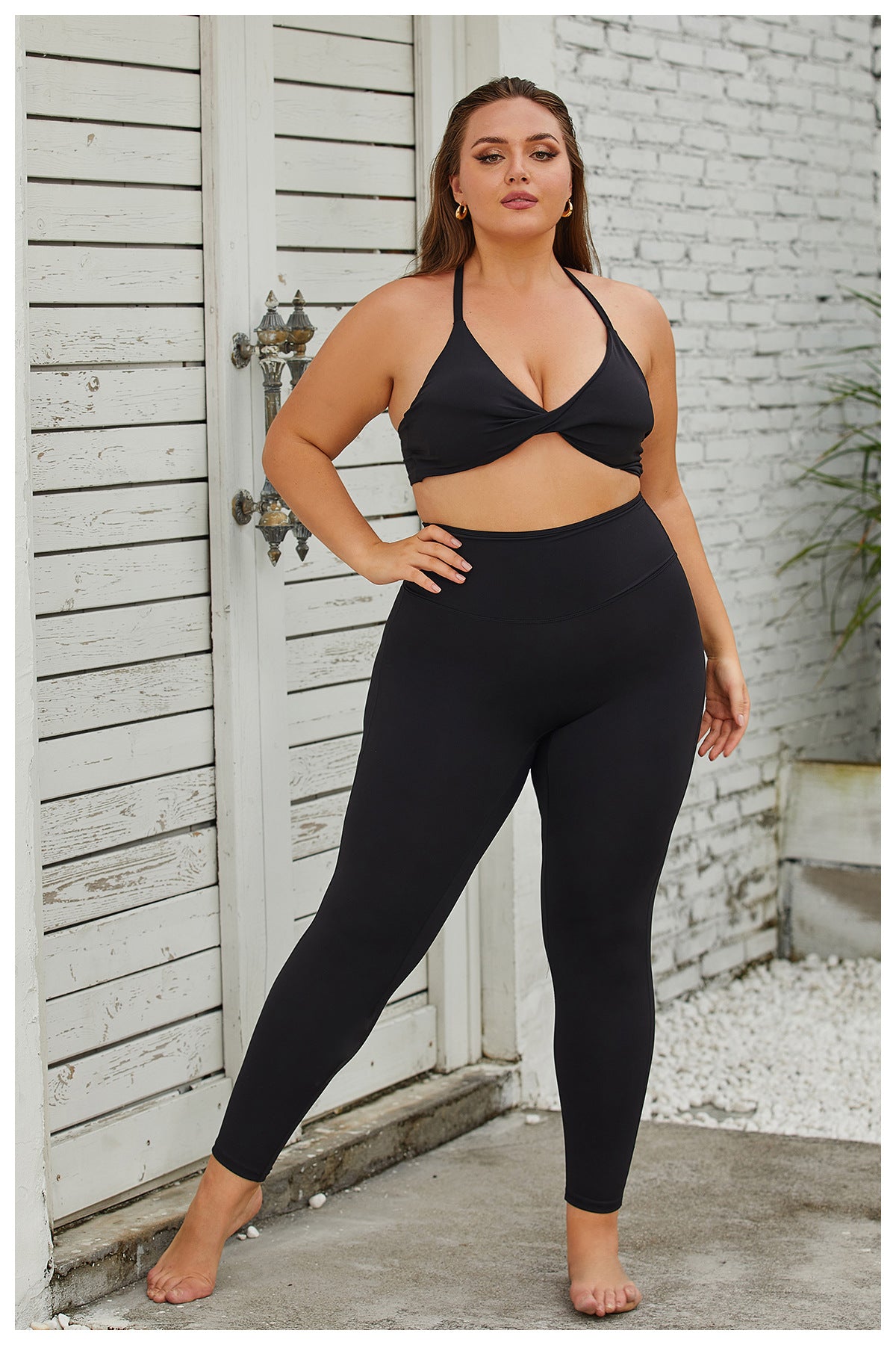 Plus Size Yoga Wear Suit Women High Top Sports Tight Nude Feel Quick-Drying Workout Clothes