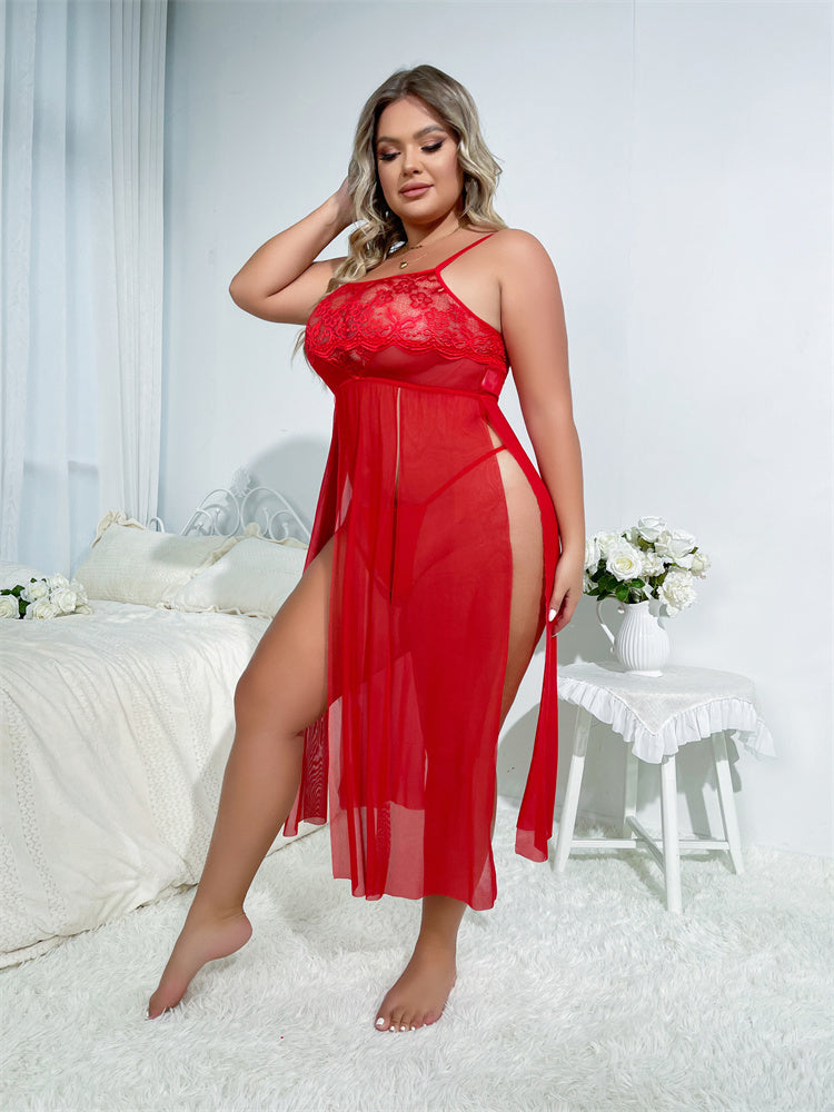 Plus Size Sexy Sleepwear Push up See through Lace Seduction Sexy Suspender Sources