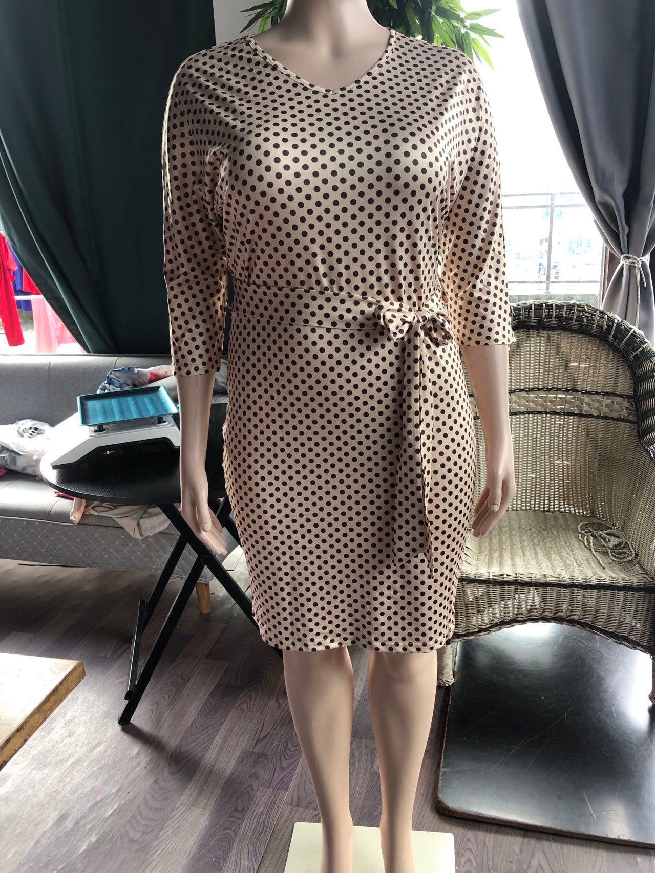 Plus Size Sexy Polka Dot Women Dress