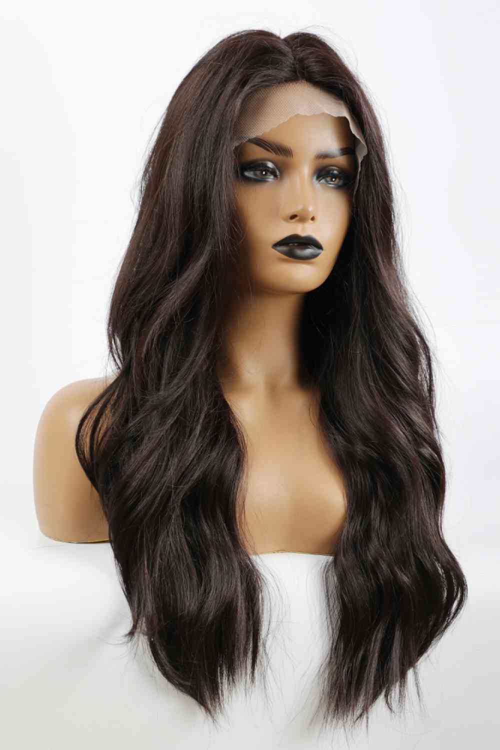 13*2" Lace Front Wigs Synthetic Long Wave 26" Heat Safe 150% Density in Brown