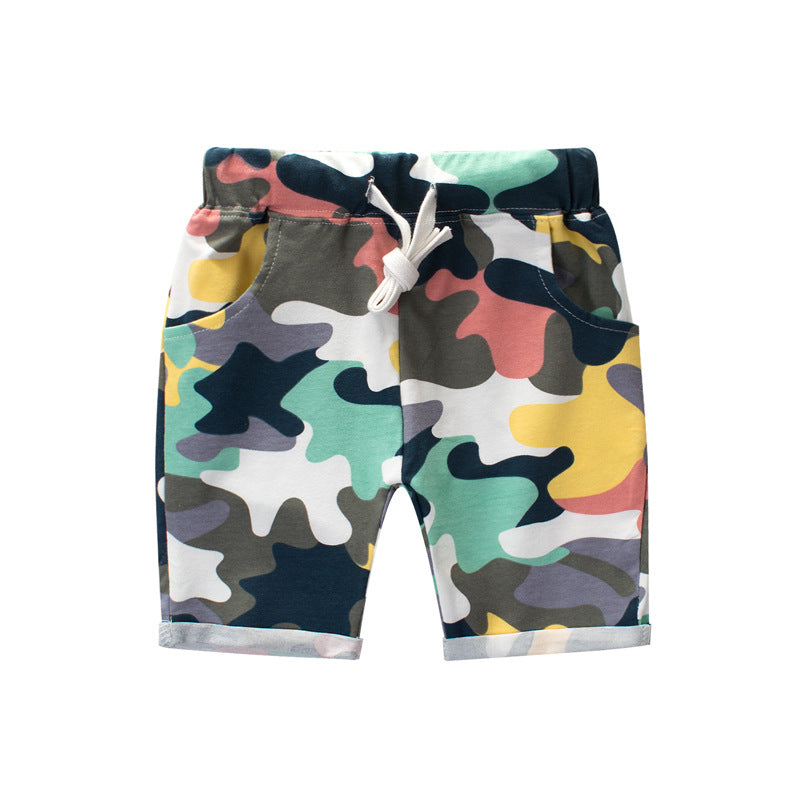 summer new boys' camouflage pants Lycra cotton
