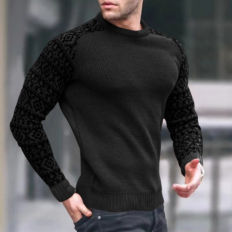men's pullover bottoming color block sweater kakaclo