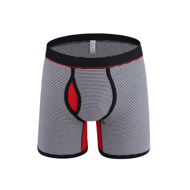 Men's Striped Comfort Breathable Boxer Briefs kakaclo