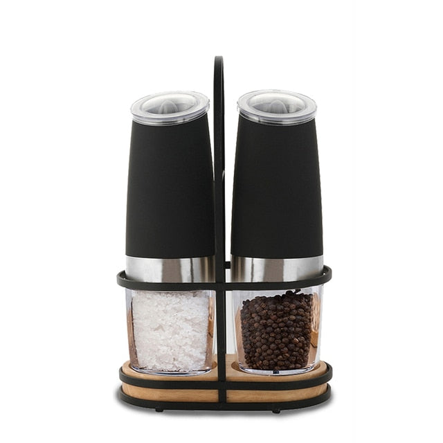Stainless Steel Electric Pepper Mill and Salt Grinder Set for Fresh Spices