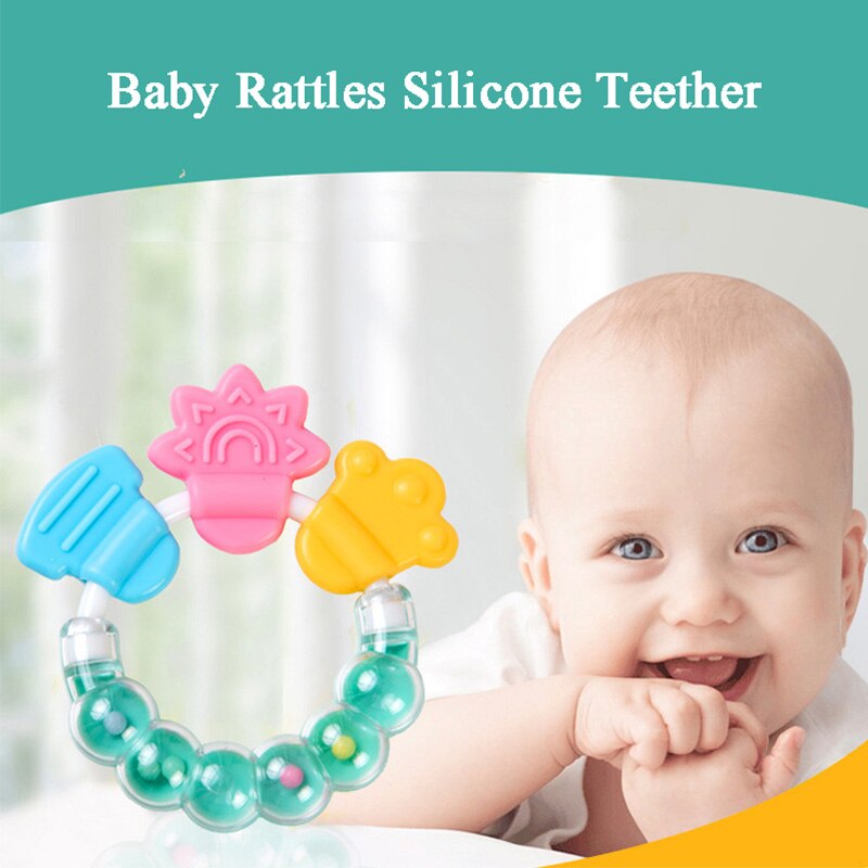 2022 Baby Rattles Toys Newborn Baby Rattles Teether Toy Teeth Biting Rswank