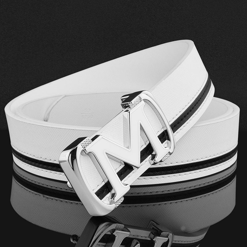 Casual white  mens belt  M  genuine leather belt fashion luxury Rswank