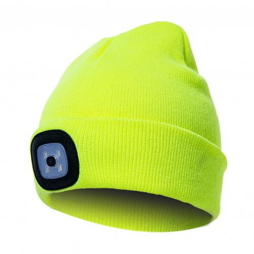 Unisex Winter LED Light Luminous Warm Knitted Hat Outdoor Camping Head Lamp Cap Rswank