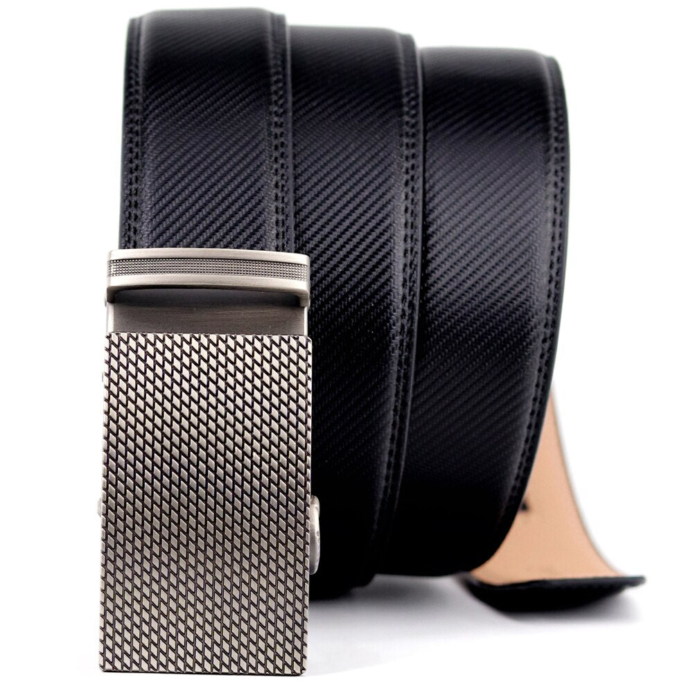 Leather Belt For Men Alloy Auto Buckle Black Cowhide Jean Wasit Strap Male Classic High Quality Rswank