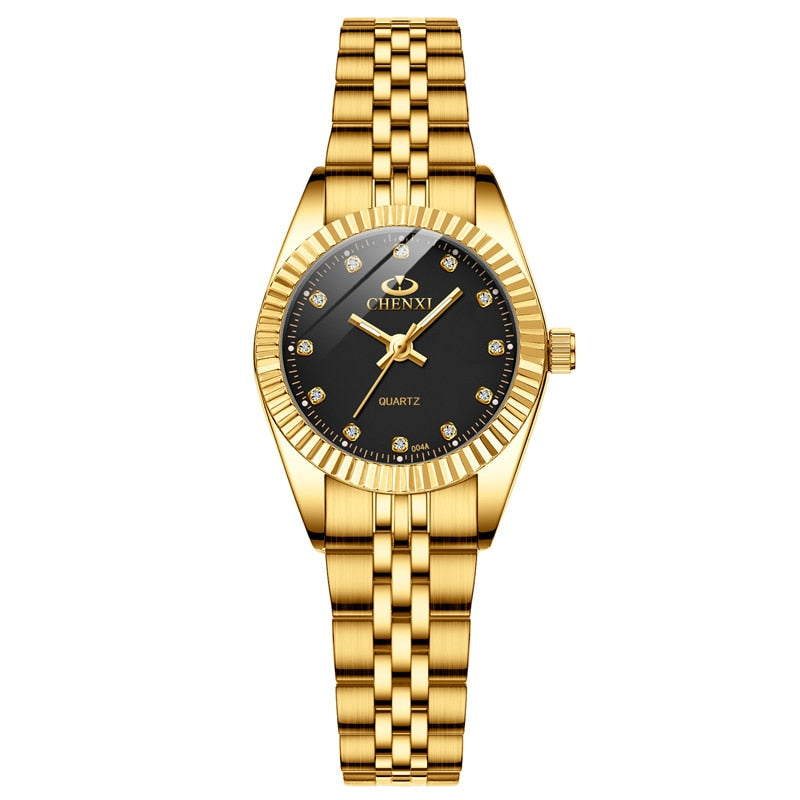 CHENXI Lover Watches Luxury Business Stainless Steel Gold Watch Men Classic Waterproof Rswank