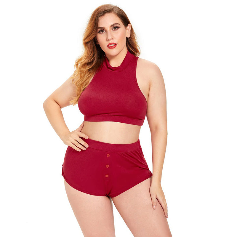 Plus Size Sexy Lingerie  Split Sexy Sleepwear Milk Silk Swimsuit Outfit