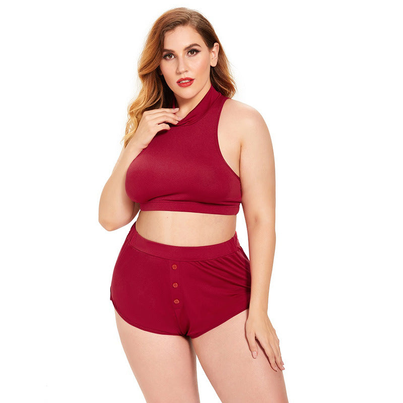 Plus Size Sexy Lingerie  Split Sexy Sleepwear Milk Silk Swimsuit Outfit