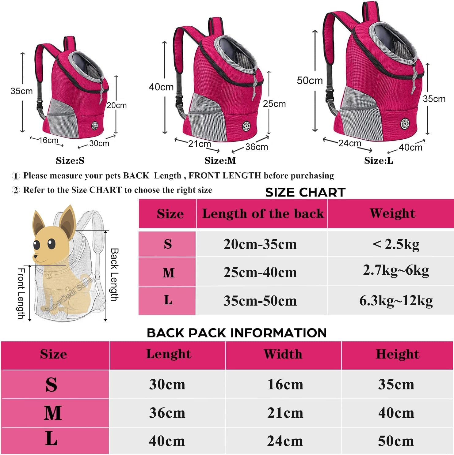 Pet Dog Carrier Bag Carrier For Dogs Backpack Out Double Shoulder Portable Rswank