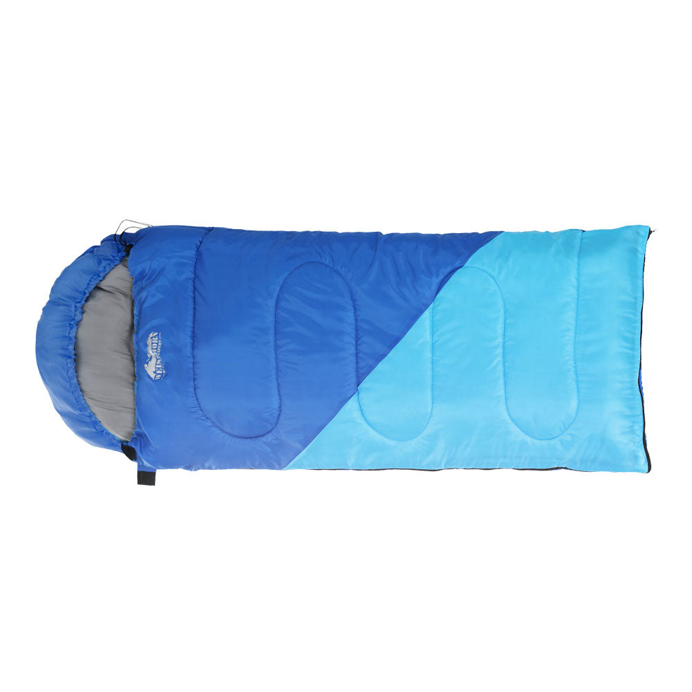 Weisshorn Sleeping Bag 136cm Kids Camping Hiking Winter Blue