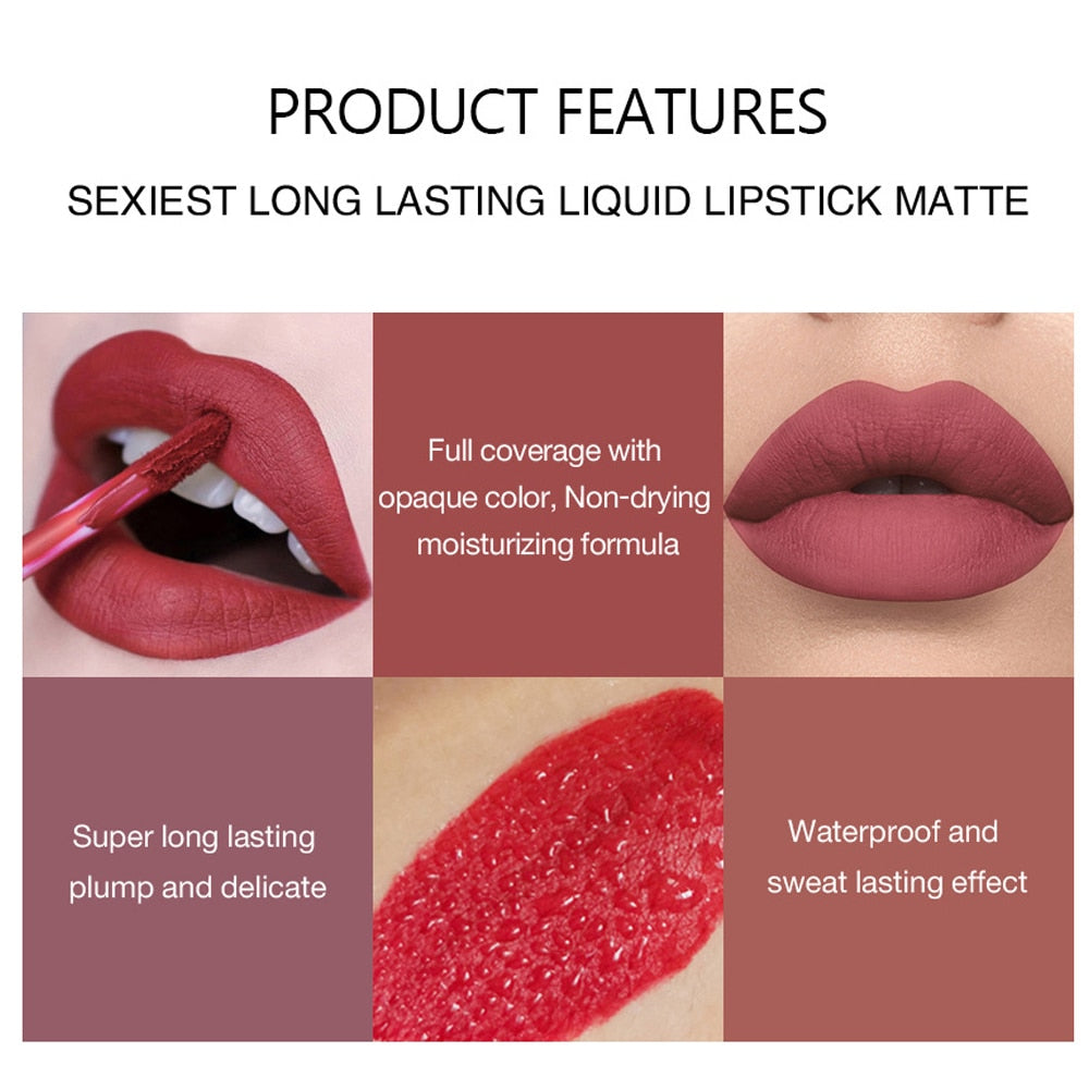 Makeup Lipstick Is Not Easy To Dip Cup Matte Liquid Lipstick 6 Lip Gloss Lip Glaze Rswank
