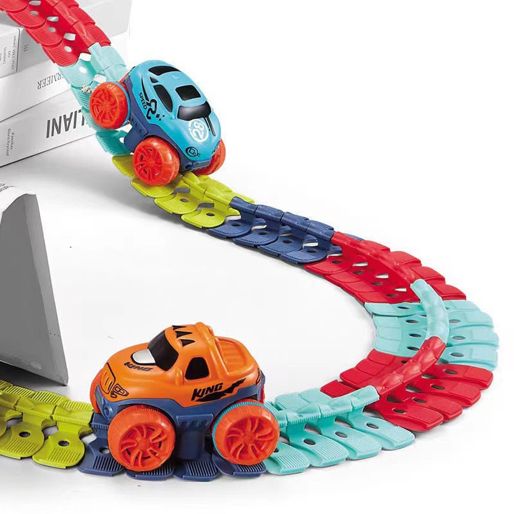 Changeable Track In The Dark Track with LED Light-Up Race Car Flexible Track Toy 92