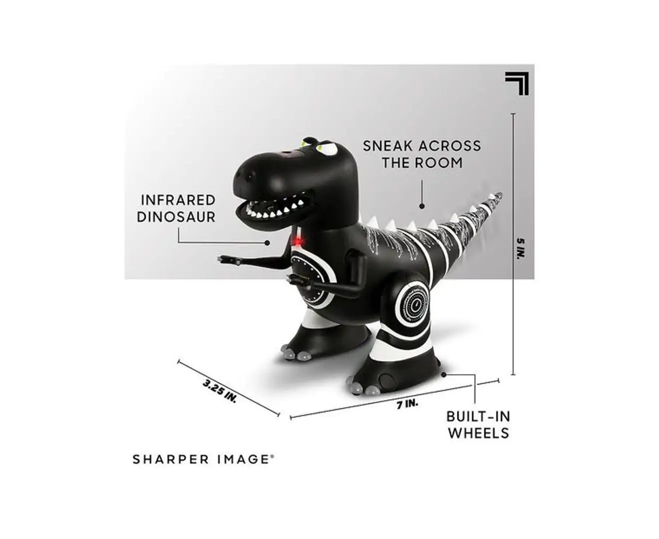 Sharper Image - RC Robotic Robotosaur Mini - Black