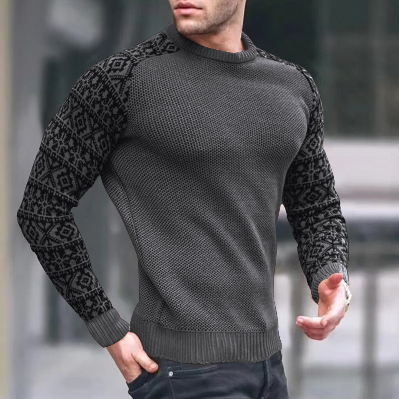 men's pullover bottoming color block sweater kakaclo