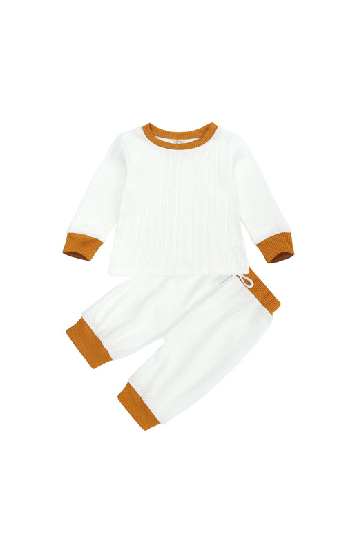 Children's Contrast Color Pit Strip Pyjama Sets