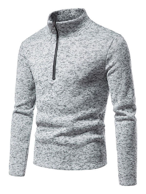 Men's solid color turtleneck zipper long sleeve sweatshirt kakaclo
