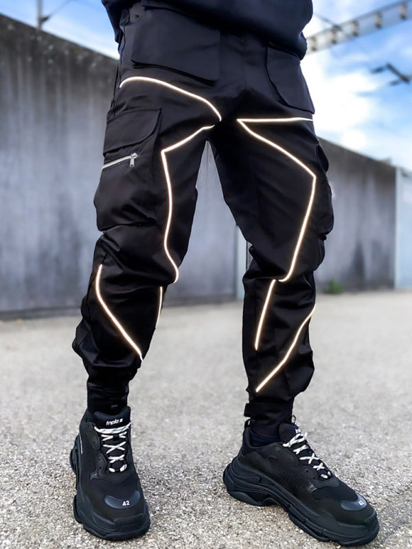 Men's trendy loose straight multi-pocket cargo pants kakaclo