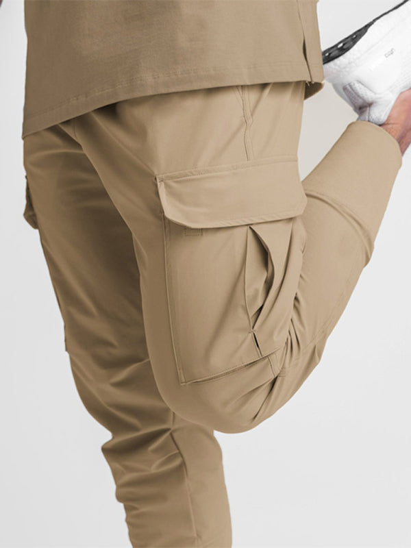 Men's casual trendy quick-drying pants multi-pocket ice silk trousers kakaclo