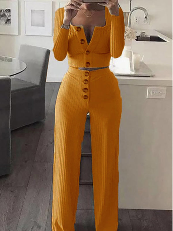 Women's Long Sleeve Cardigan Slim Button Casual Suit kakaclo